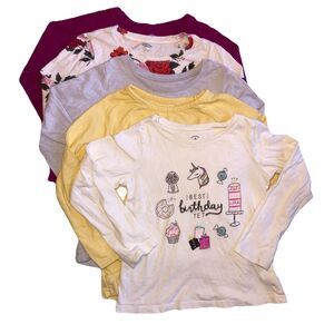 Girls 5T, 5 Pc Long Sleeve Shirt Lot, Gap, Old Navy, Children's, Garanimals